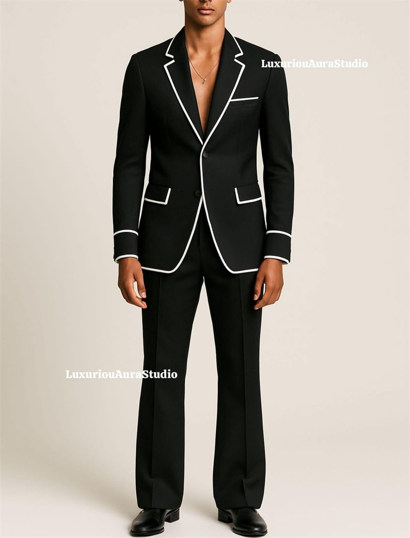 Men Formal Wear Design - Tasarımcı Siyah Erkek Takım Elbise Seti