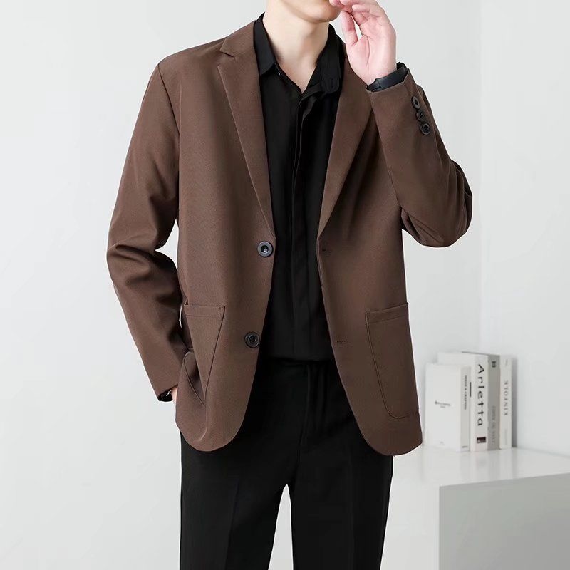 Men Formal Wear Brown - Bahar kahverengi siyah Blazer erkekler Slim