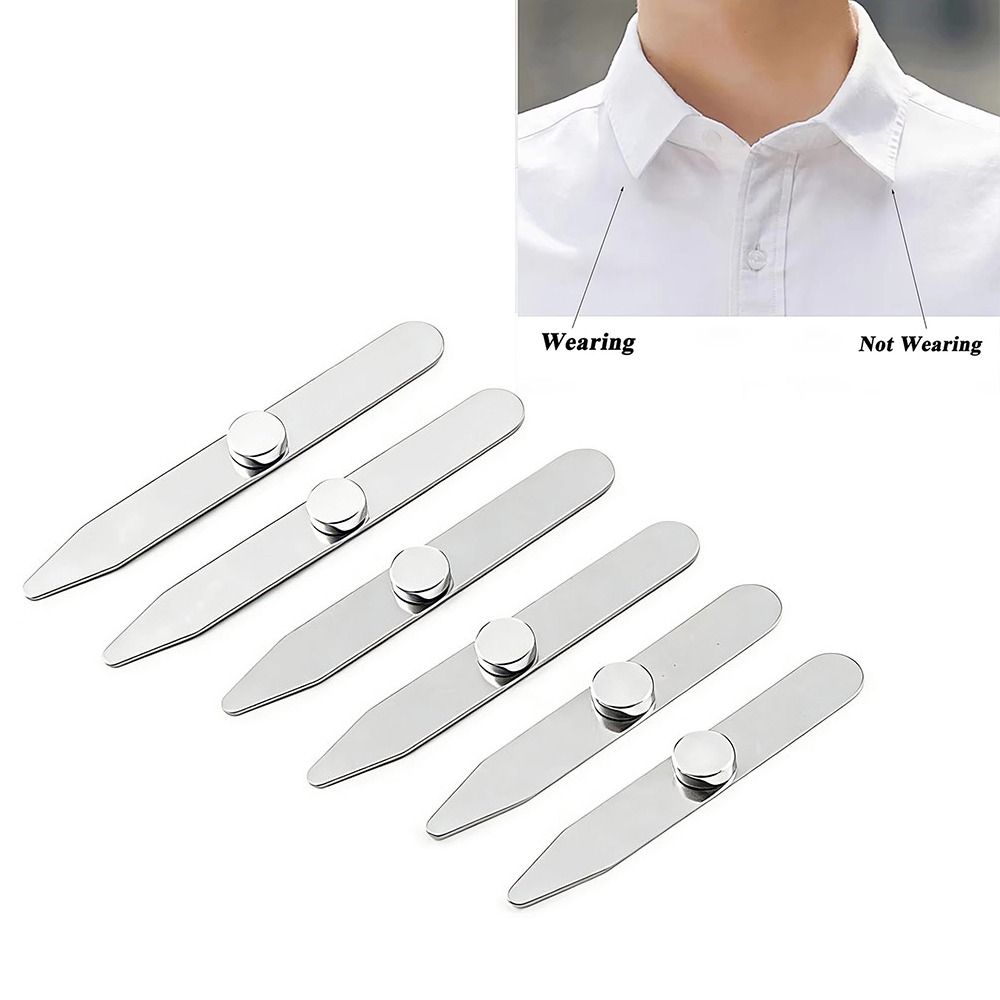 Collar Stay Metal - 6 Adet Yeni Paslanmaz Çelik Yaka