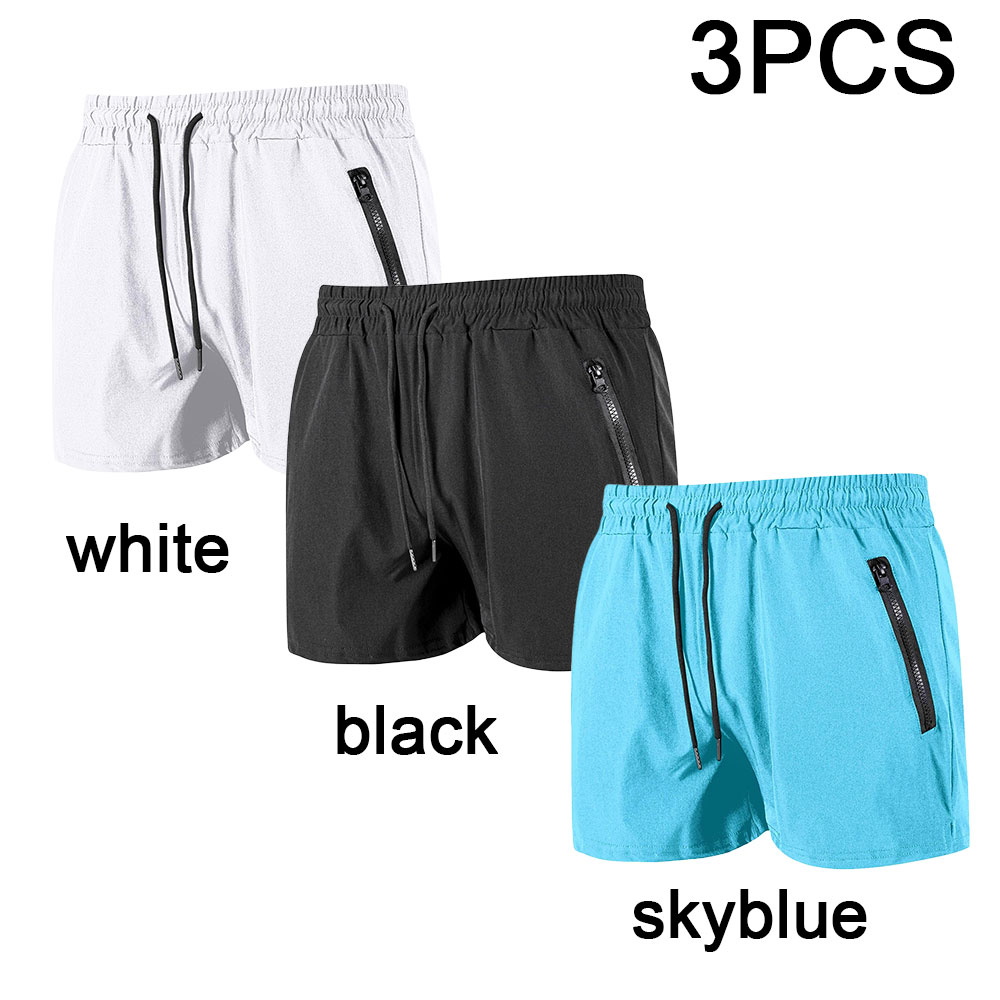 Men'S Formal Beach Wear - 3 adet erkek mayosu fermuarlı cepler