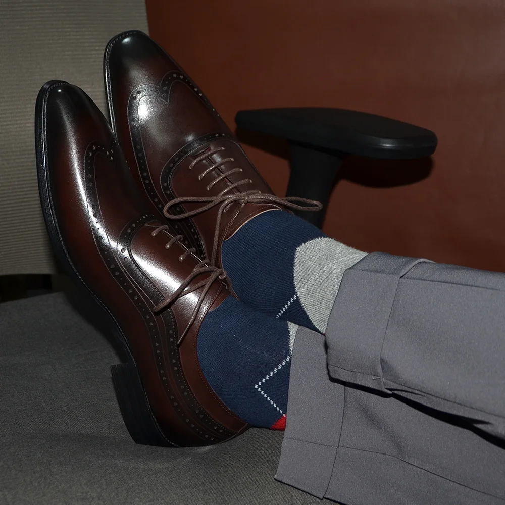 Lüks Erkek Kanat Ucu Oxford El - Men Formal Wear Brown incelemesi ve fiyatı
