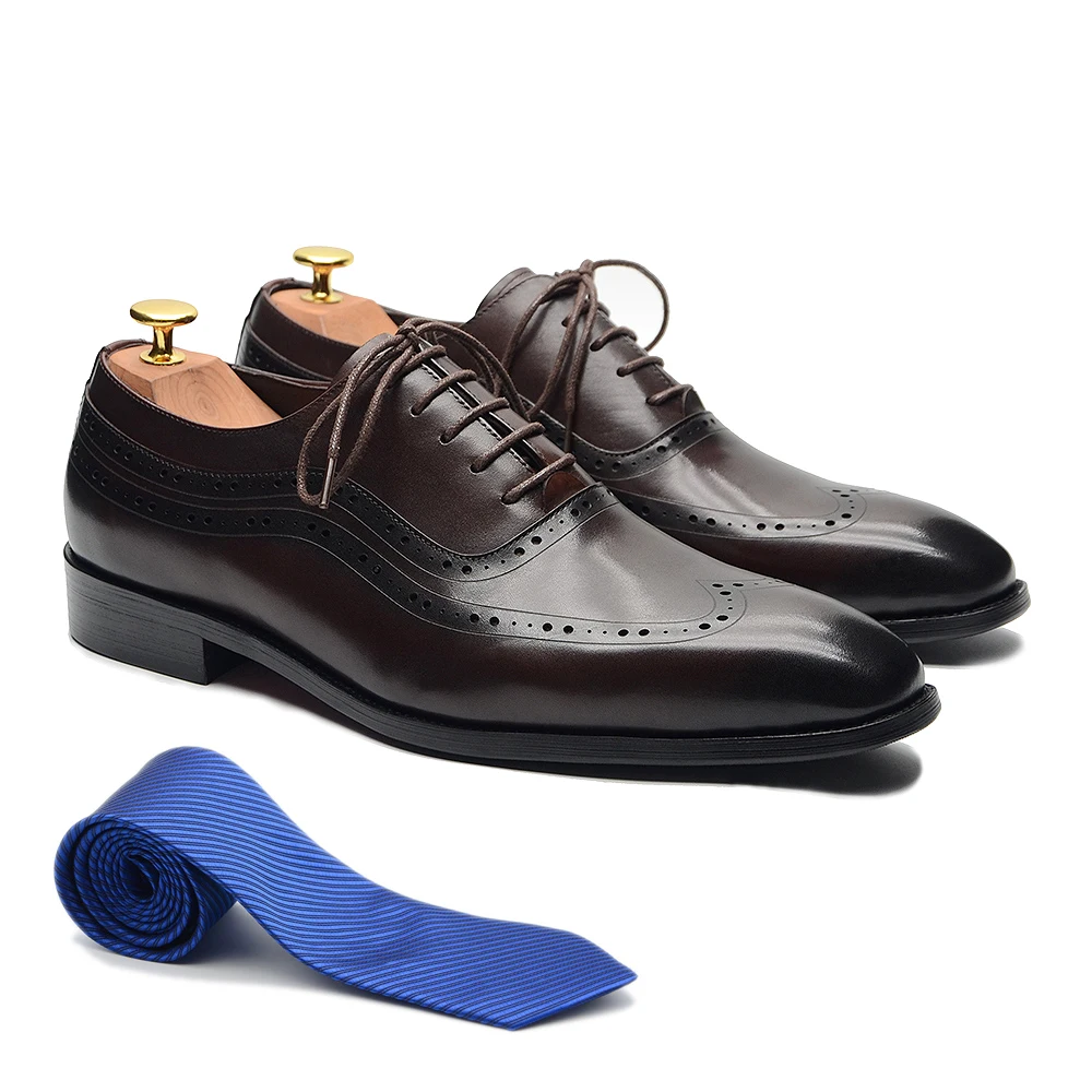 Lüks Erkek Kanat Ucu Oxford El - Men Formal Wear Brown incelemesi ve fiyatı
